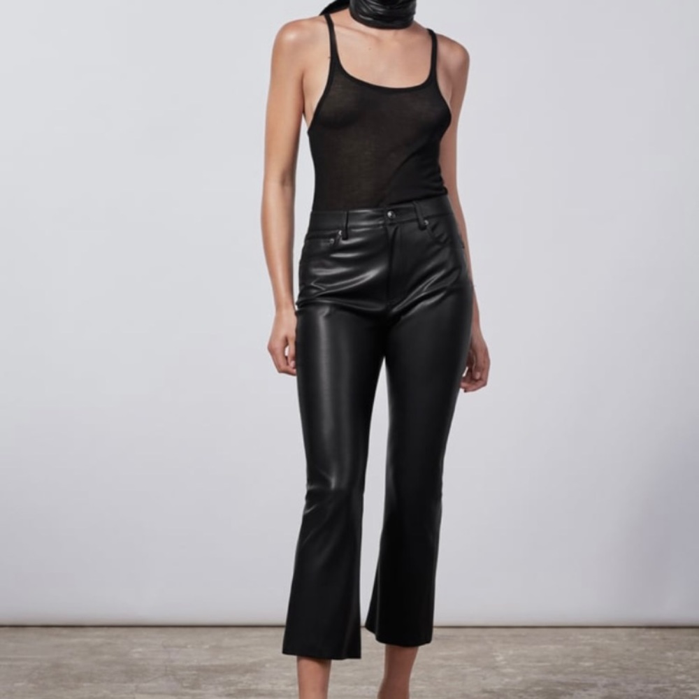 Zara Faux Leather Cropped pants